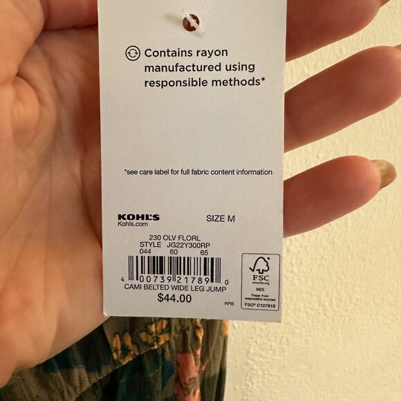 SO brand floral jumpsuit, size Medium, NWT - Picture 6 of 9